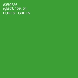 #3B9F36 - Forest Green Color Image