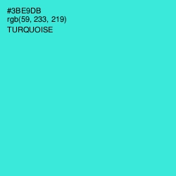 #3BE9DB - Turquoise Color Image