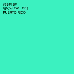 #3BF1BF - Puerto Rico Color Image