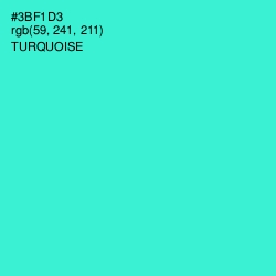 #3BF1D3 - Turquoise Color Image