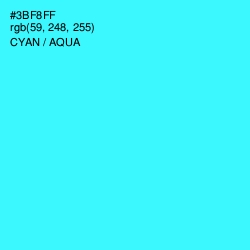 #3BF8FF - Cyan / Aqua Color Image