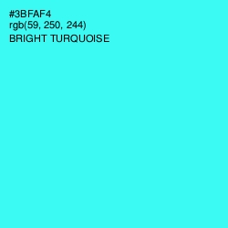 #3BFAF4 - Bright Turquoise Color Image