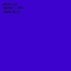 #3C01CD - Dark Blue Color Image
