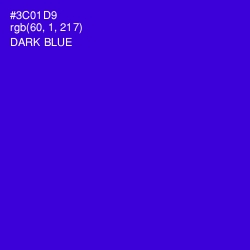 #3C01D9 - Dark Blue Color Image