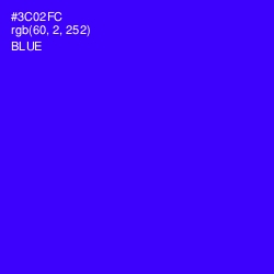 #3C02FC - Blue Color Image