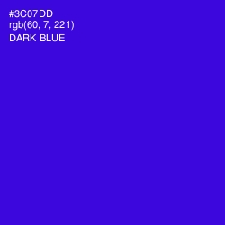 #3C07DD - Dark Blue Color Image