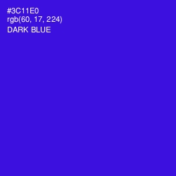 #3C11E0 - Dark Blue Color Image