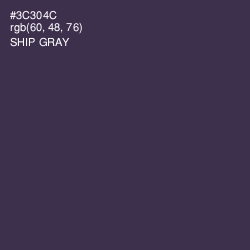 #3C304C - Ship Gray Color Image