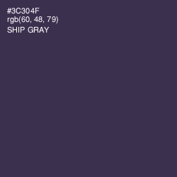 #3C304F - Ship Gray Color Image