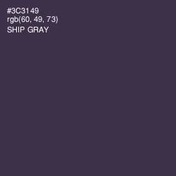 #3C3149 - Ship Gray Color Image
