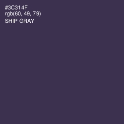 #3C314F - Ship Gray Color Image