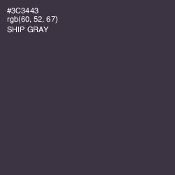 #3C3443 - Ship Gray Color Image