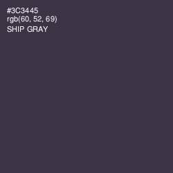 #3C3445 - Ship Gray Color Image