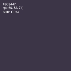#3C3447 - Ship Gray Color Image