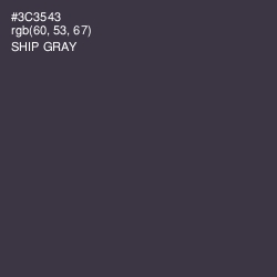 #3C3543 - Ship Gray Color Image