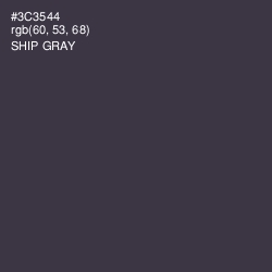 #3C3544 - Ship Gray Color Image