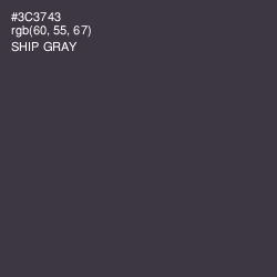 #3C3743 - Ship Gray Color Image
