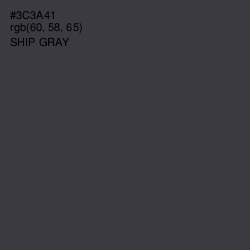 #3C3A41 - Ship Gray Color Image