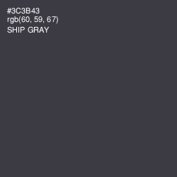 #3C3B43 - Ship Gray Color Image