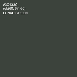 #3C433C - Lunar Green Color Image