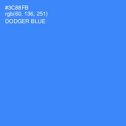 #3C88FB - Dodger Blue Color Image