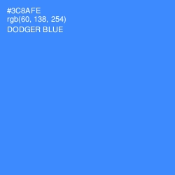 #3C8AFE - Dodger Blue Color Image
