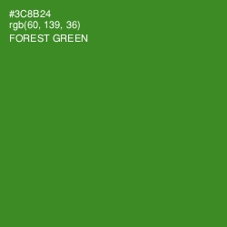 #3C8B24 - Forest Green Color Image