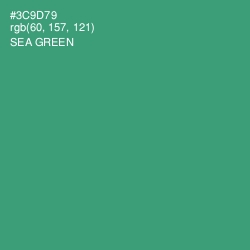 #3C9D79 - Sea Green Color Image