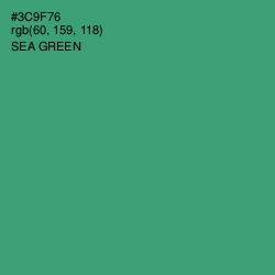 #3C9F76 - Sea Green Color Image