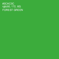 #3CAC3C - Forest Green Color Image