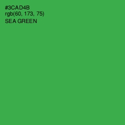 #3CAD4B - Sea Green Color Image