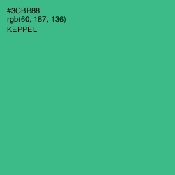 #3CBB88 - Keppel Color Image