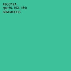 #3CC19A - Shamrock Color Image