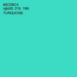 #3CDBC4 - Turquoise Color Image