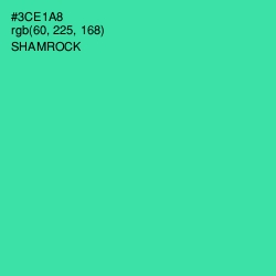 #3CE1A8 - Shamrock Color Image