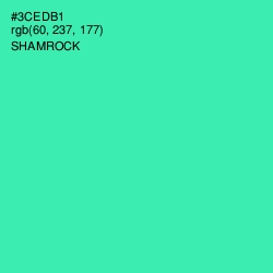 #3CEDB1 - Shamrock Color Image