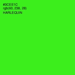 #3CEE1C - Harlequin Color Image