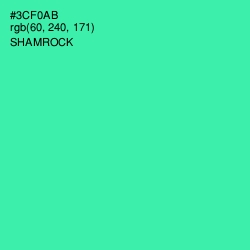 #3CF0AB - Shamrock Color Image