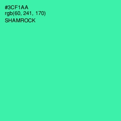 #3CF1AA - Shamrock Color Image