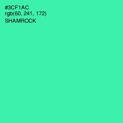 #3CF1AC - Shamrock Color Image