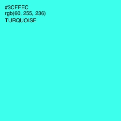 #3CFFEC - Turquoise Color Image
