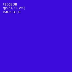 #3D0BDB - Dark Blue Color Image