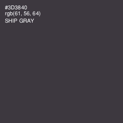 #3D3840 - Ship Gray Color Image