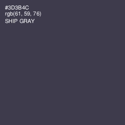 #3D3B4C - Ship Gray Color Image