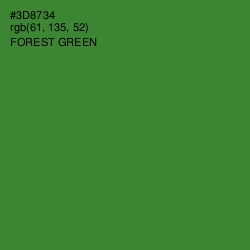 #3D8734 - Forest Green Color Image