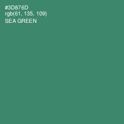 #3D876D - Sea Green Color Image