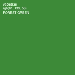 #3D8B38 - Forest Green Color Image