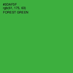 #3DAF3F - Forest Green Color Image