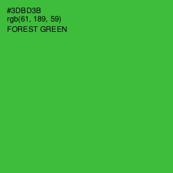 #3DBD3B - Forest Green Color Image