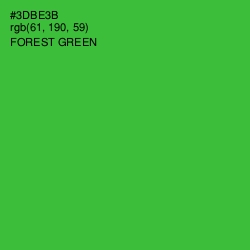 #3DBE3B - Forest Green Color Image